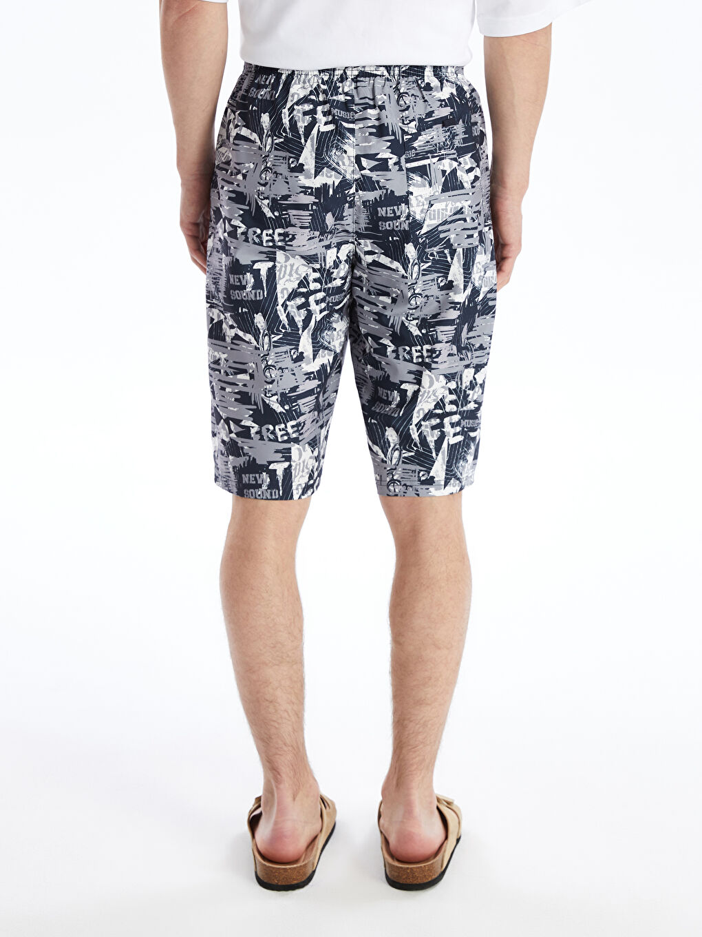 Below Knee Length Patterned Men's Swimming Shorts -S4CT28Z8-HG0
