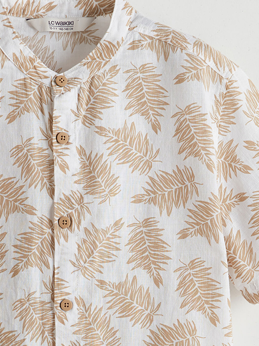 Turuncu Hakim Yaka Desenli Erkek Çocuk Gömlek-2