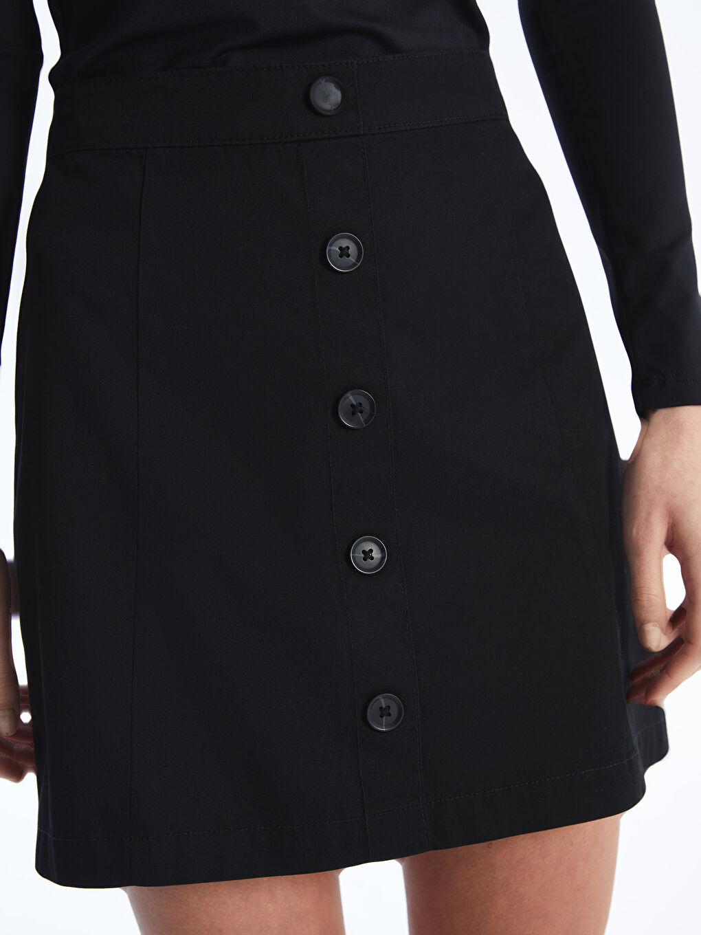 Women's Plain Skirt with Zippered Waist -S4CT94Z8-CVL