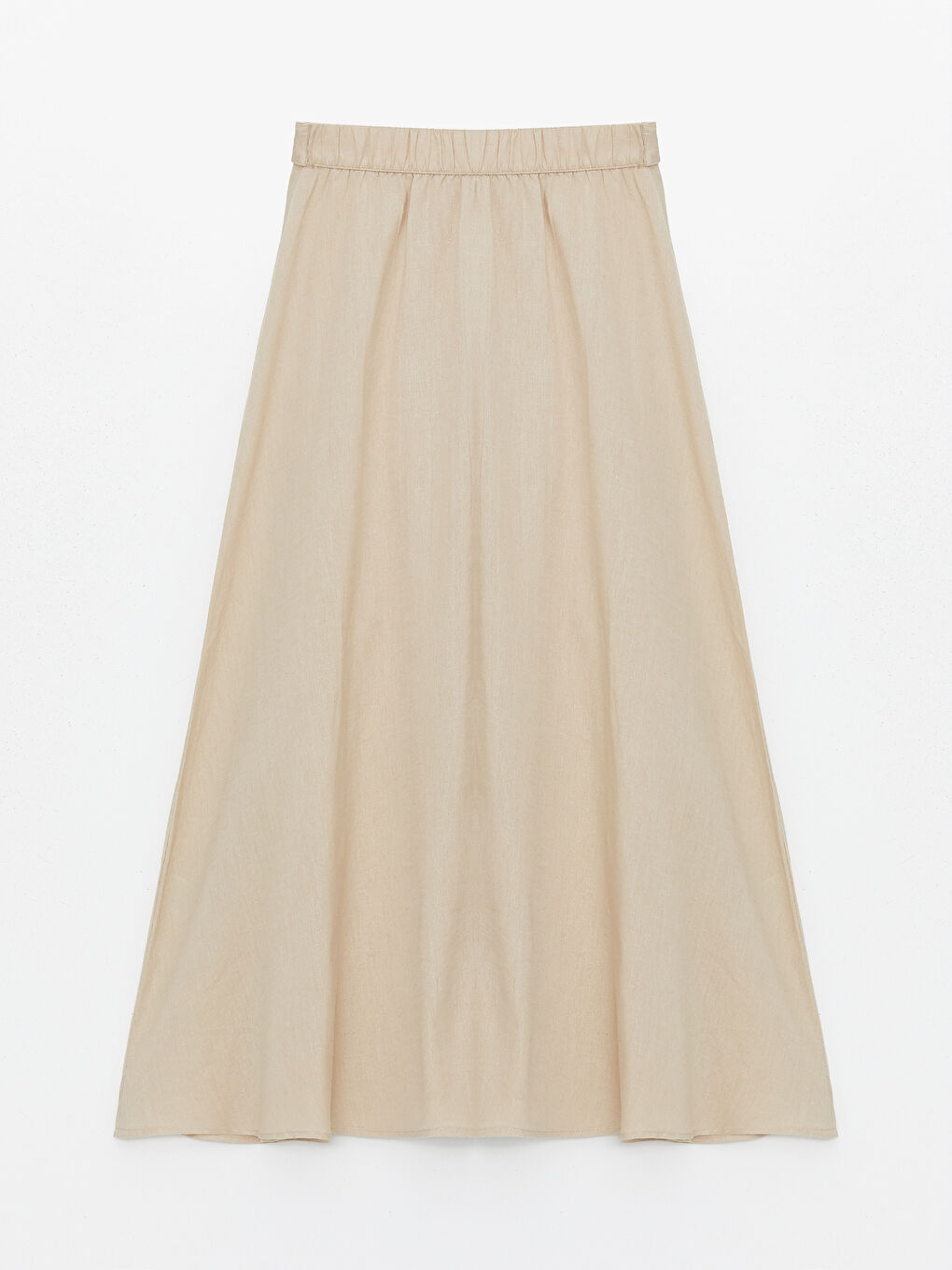 Elasticated Waist Plain Linen Blend Women's Skirt -S4CT96Z8-G5M