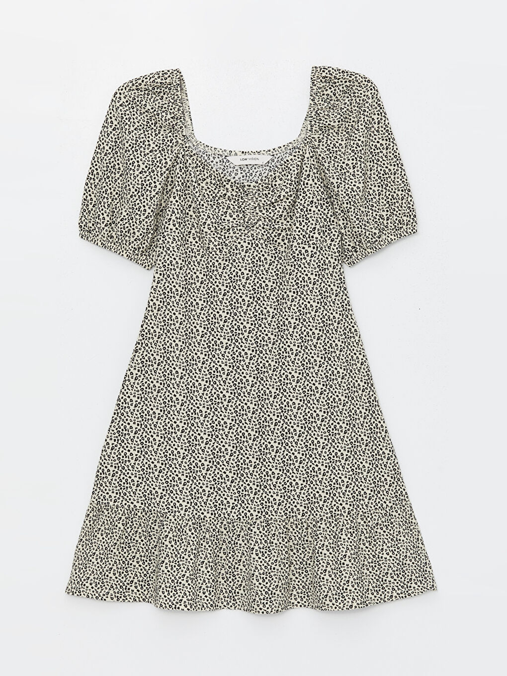 Sweetheart Neck Patterned Short Sleeve Women's Dress-5