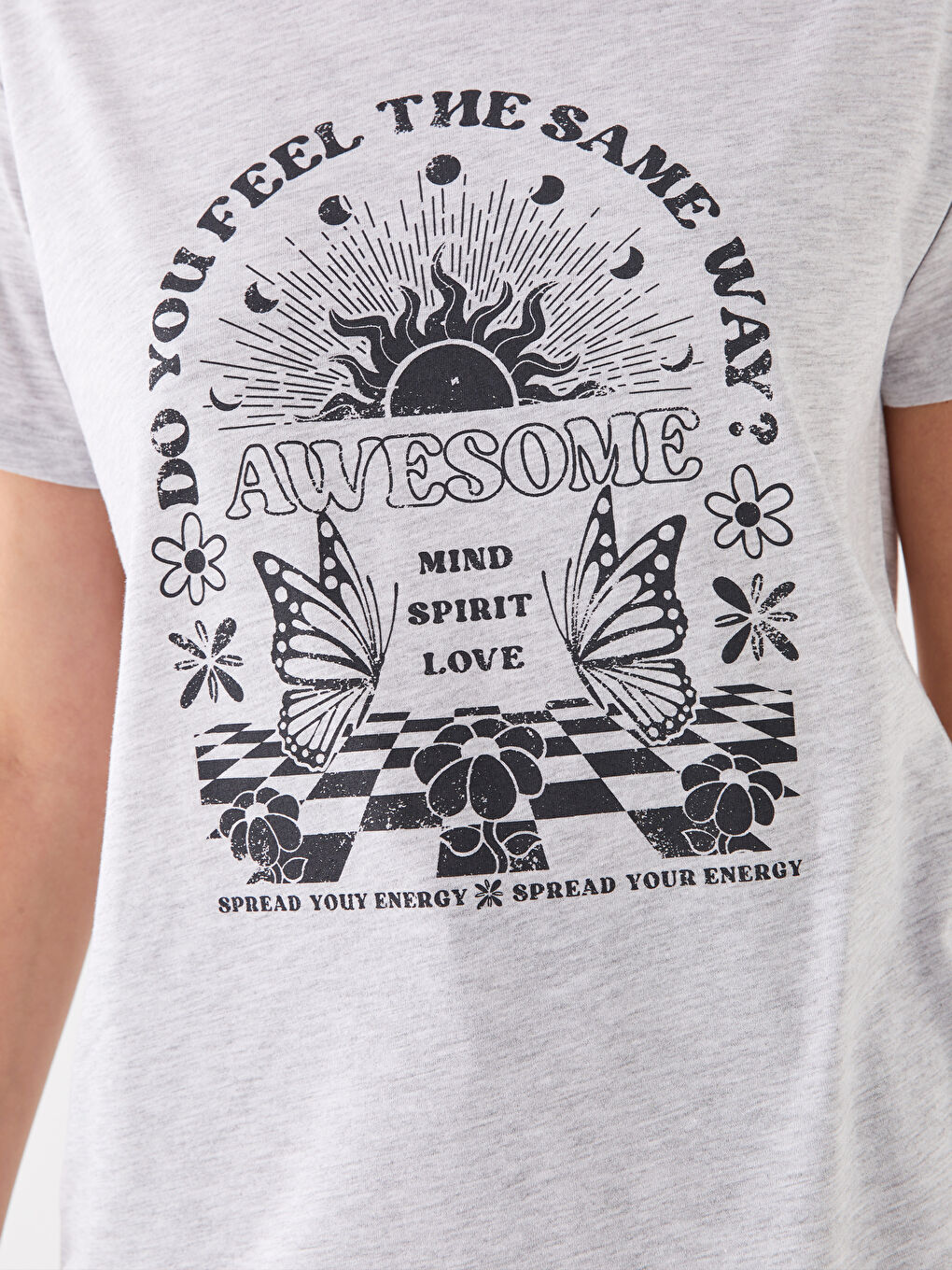 Crew Neck Printed Short Sleeve Women's T-Shirt -S4CU08Z8-DFL