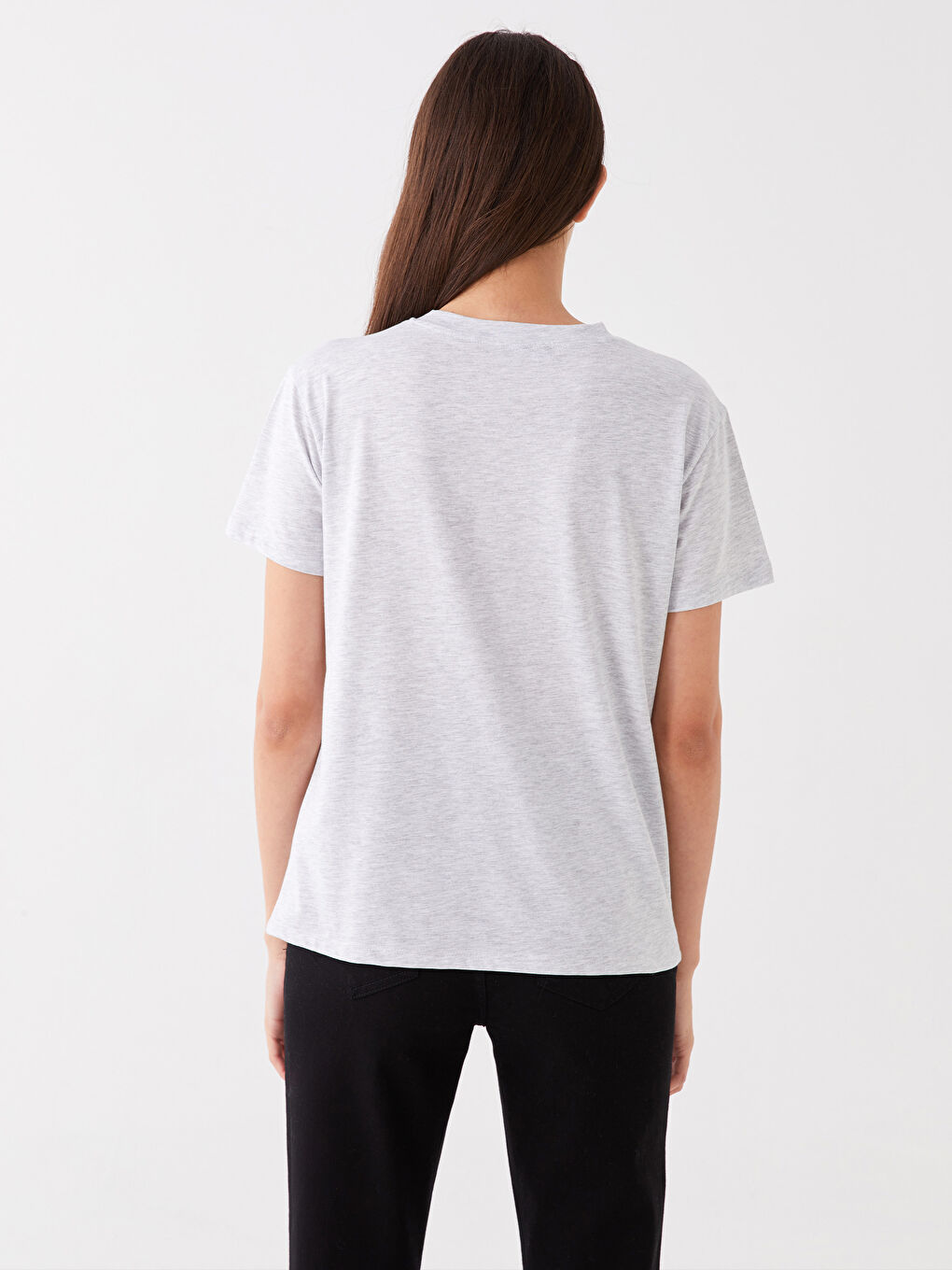 Crew Neck Printed Short Sleeve Women's T-Shirt -S4CU08Z8-DFL