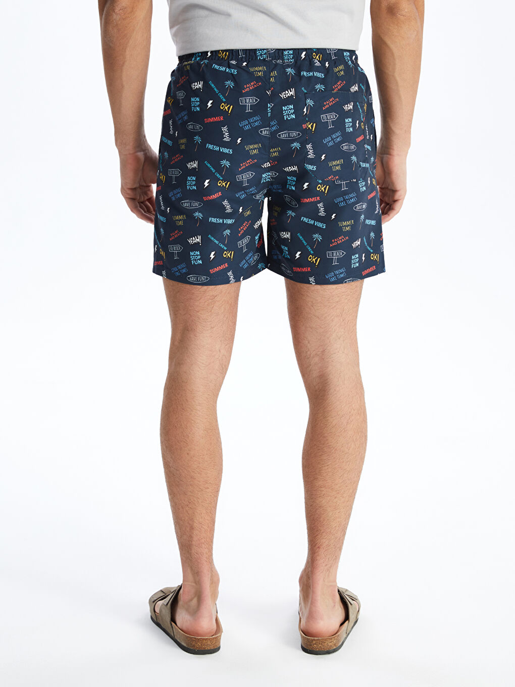 Short Patterned Men's Swimming Shorts -S4CU19Z8-LSJ