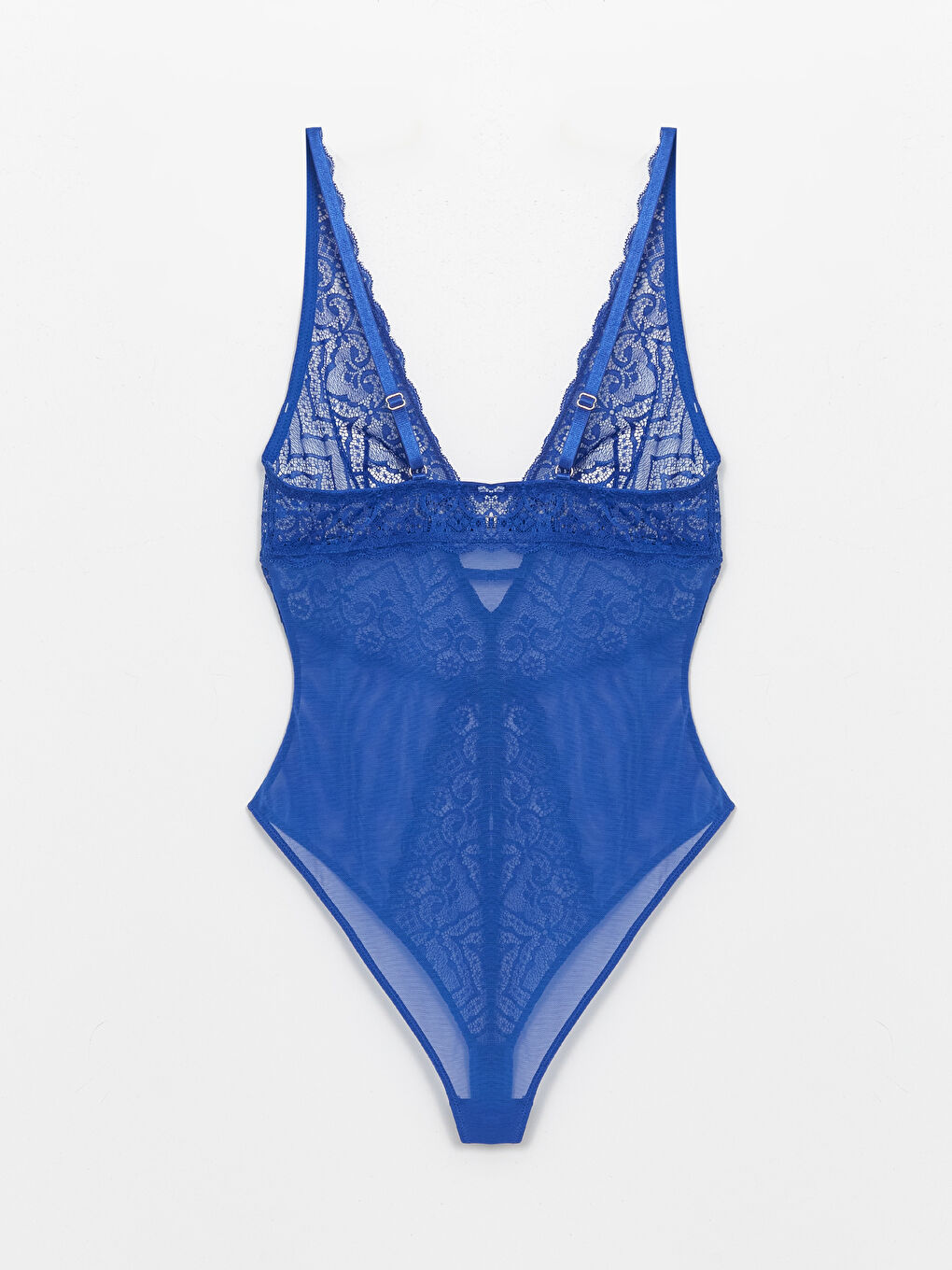 V Neck Strappy Lace Detailed Bodysuit -S4CU24Z8-HSJ