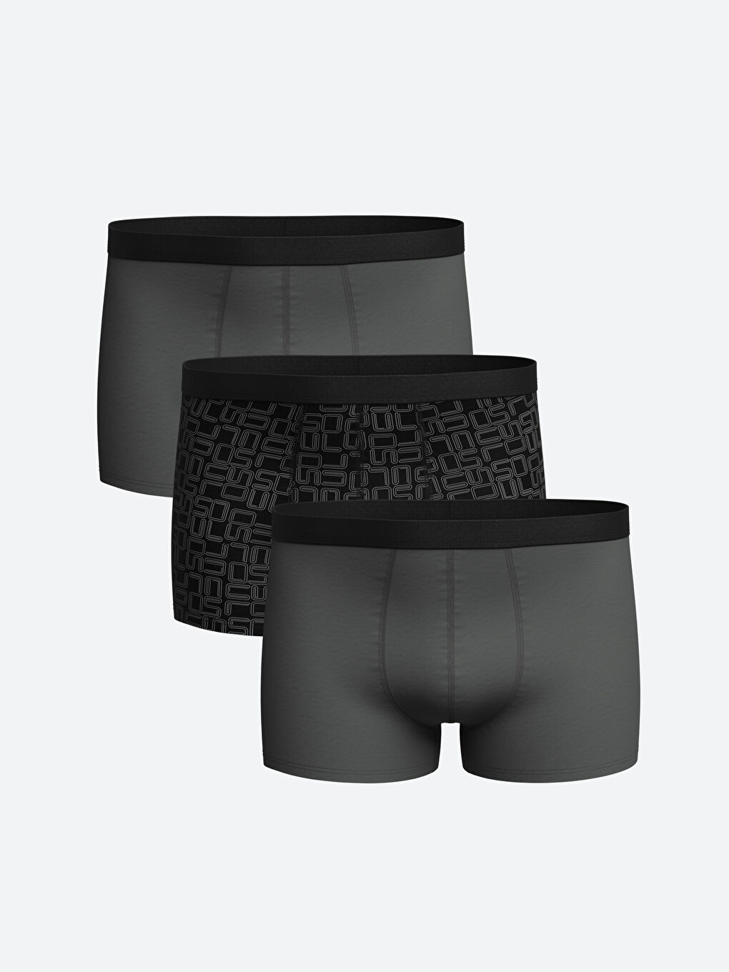 سراويل بوكسر عادي للرجال - ٣ قطع-1