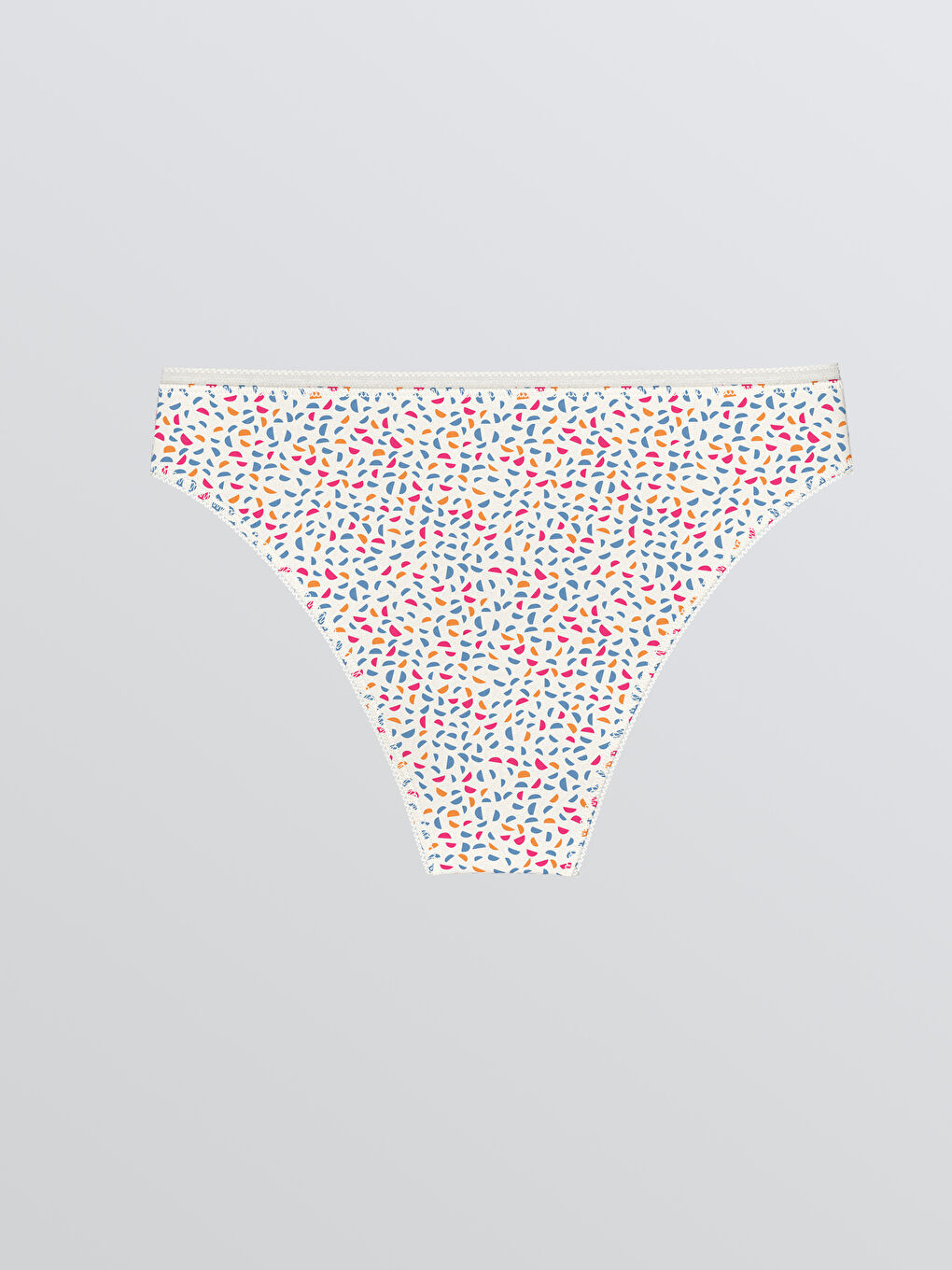 Ekru Desenli Brazilian Külot-1