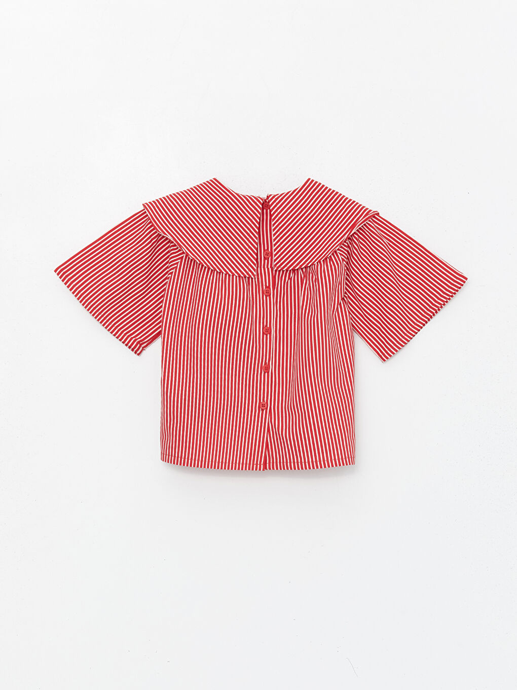 Crew Neck Short Sleeve Striped Baby Girls' Blouse -S4CV56Z1-LJE