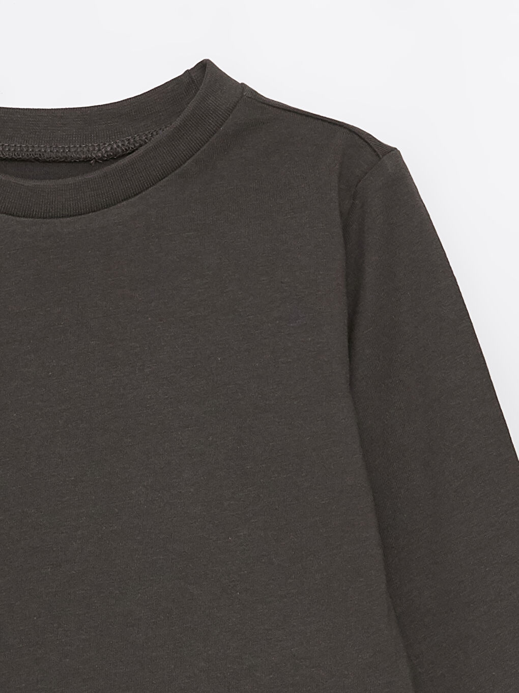 Antrasit Bisiklet Yaka Uzun Kollu Erkek Bebek Tişört-2