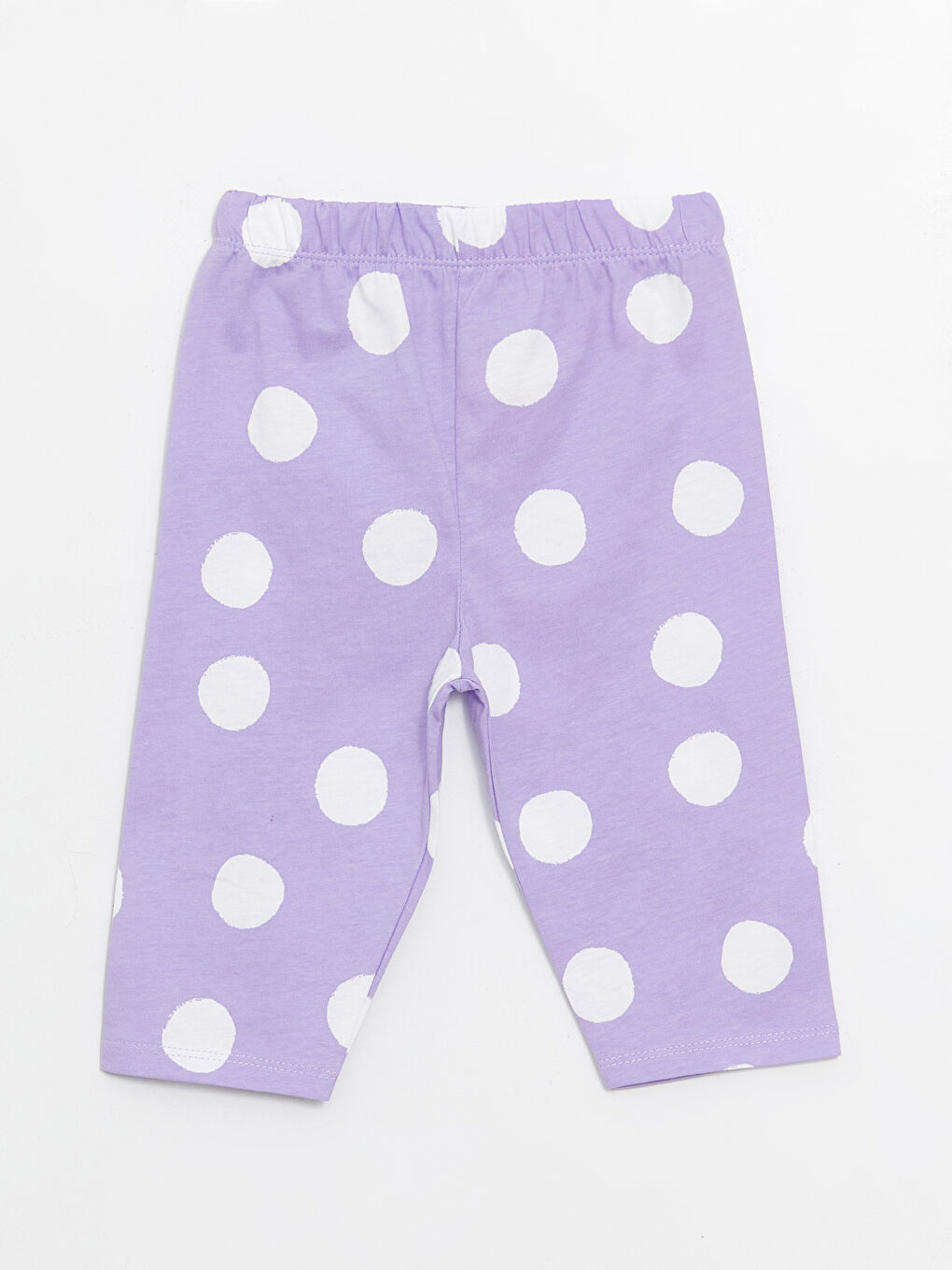 Mor Beli Lastikli Puantiyeli Kız Bebek Pijama Alt