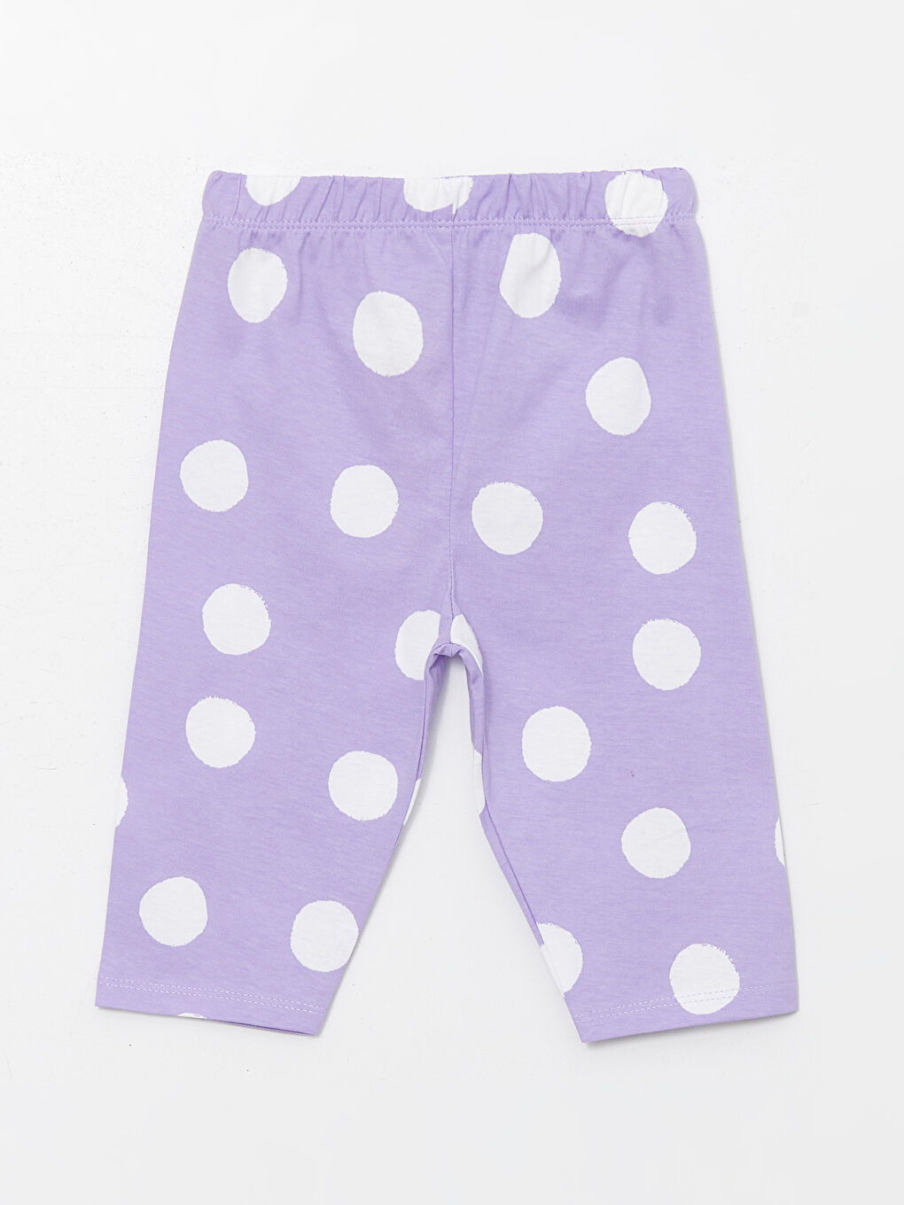 Mor Beli Lastikli Puantiyeli Kız Bebek Pijama Alt-1
