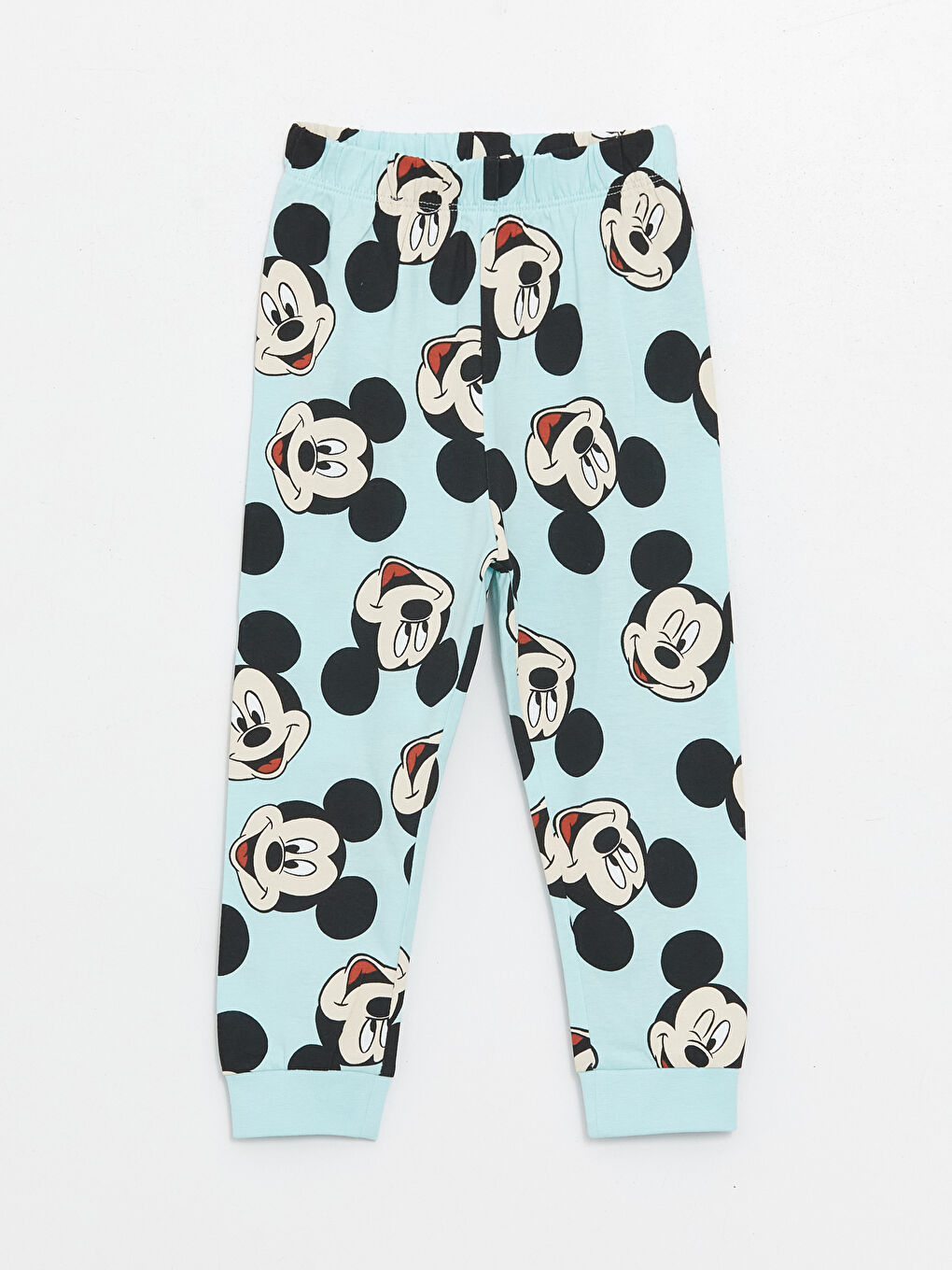 LCW baby Açık Mavi Baskılı Bisiklet Yaka Uzun Kollu Mickey Mouse Baskılı Erkek Bebek Pijama Takımı - 3