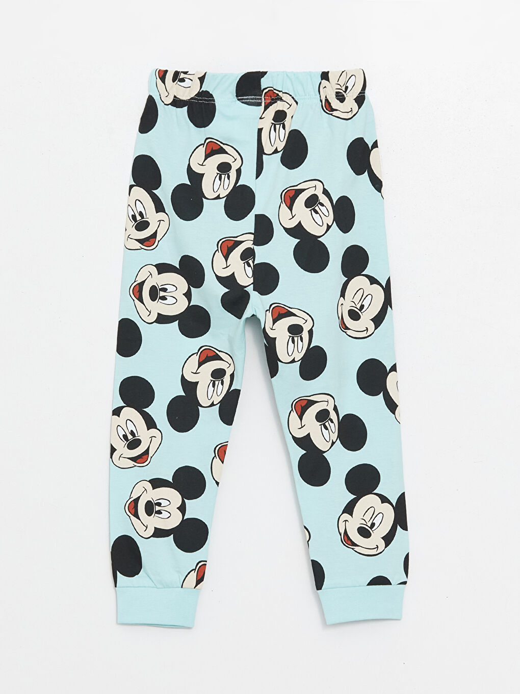 LCW baby Açık Mavi Baskılı Bisiklet Yaka Uzun Kollu Mickey Mouse Baskılı Erkek Bebek Pijama Takımı - 4