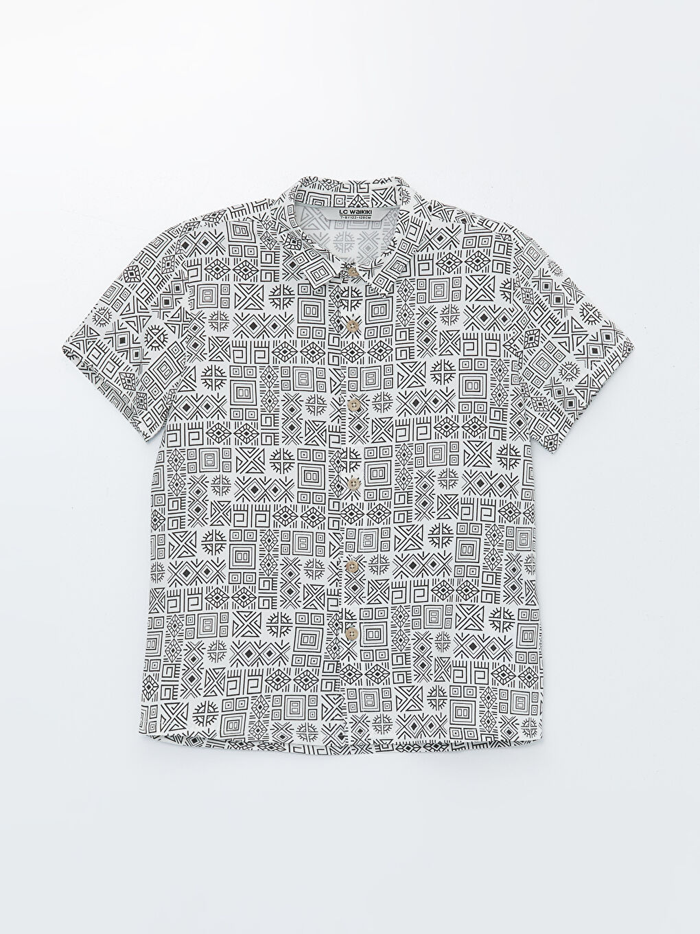 Patterned Short Sleeve Boys' Shirt -S4DA42Z4-LRA