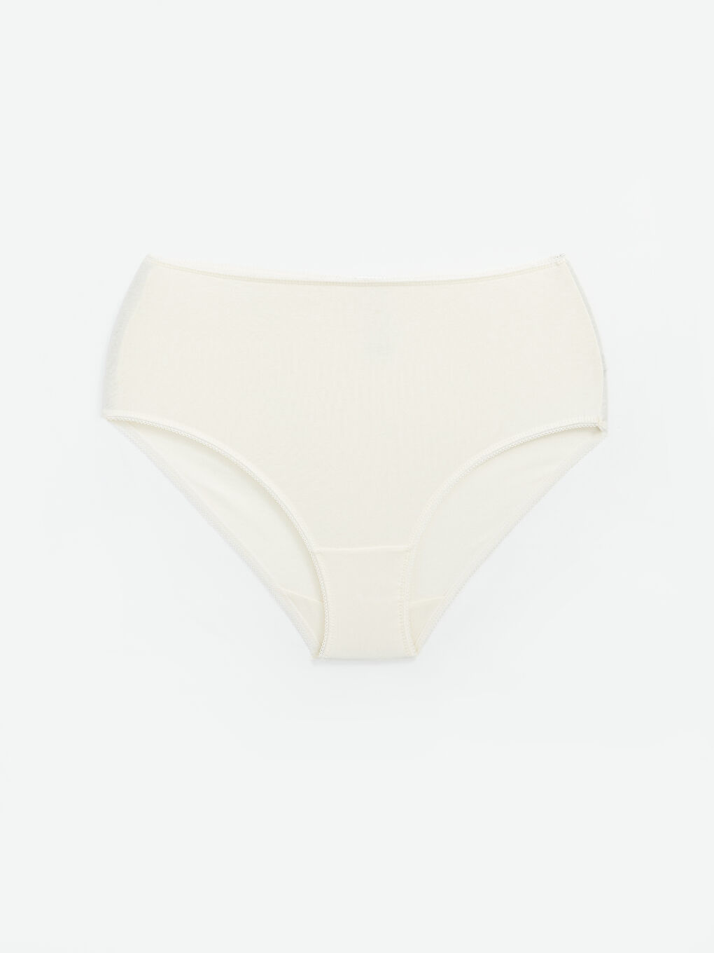 Ekru Yüksek Bel Düz Klasik Külot
