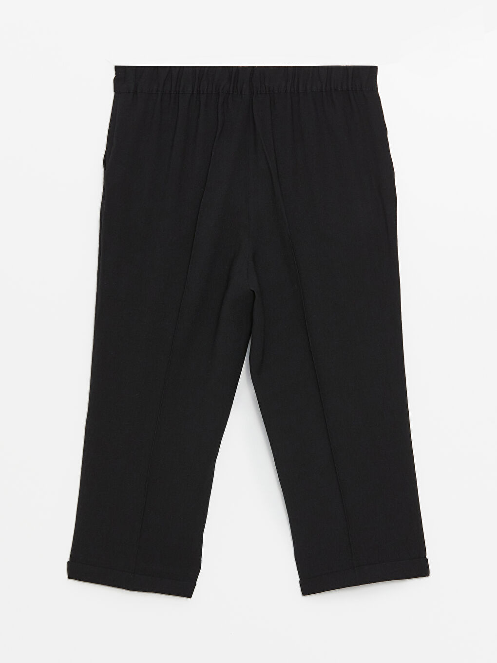 Siyah Beli Lastikli Rahat Kalıp Kadın Kapri-6