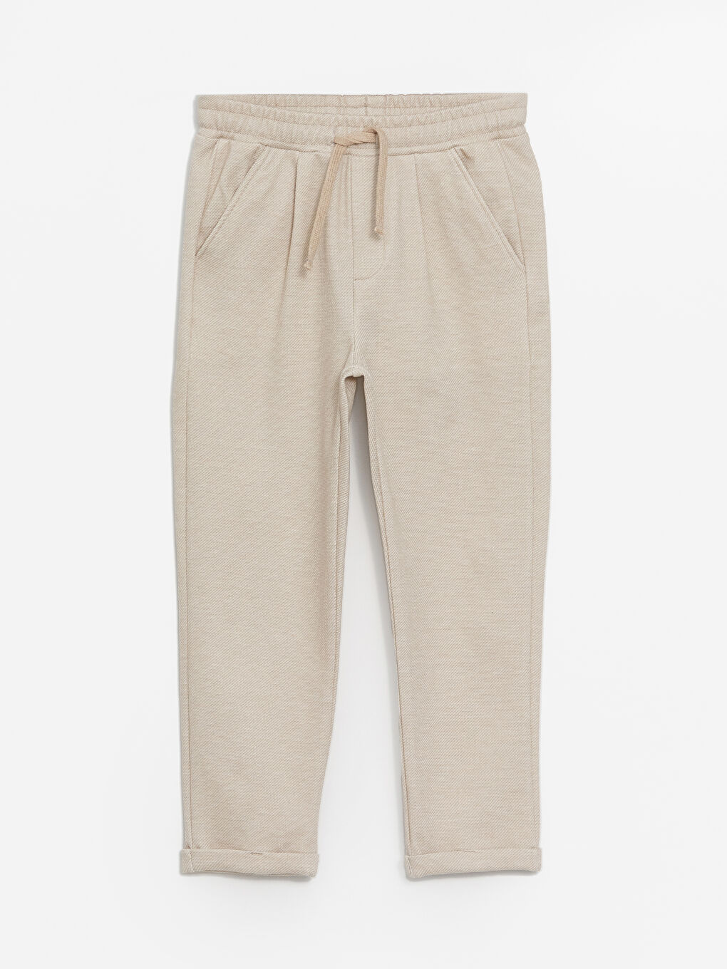 Ekru Beli Lastikli Erkek Çocuk Pantolon