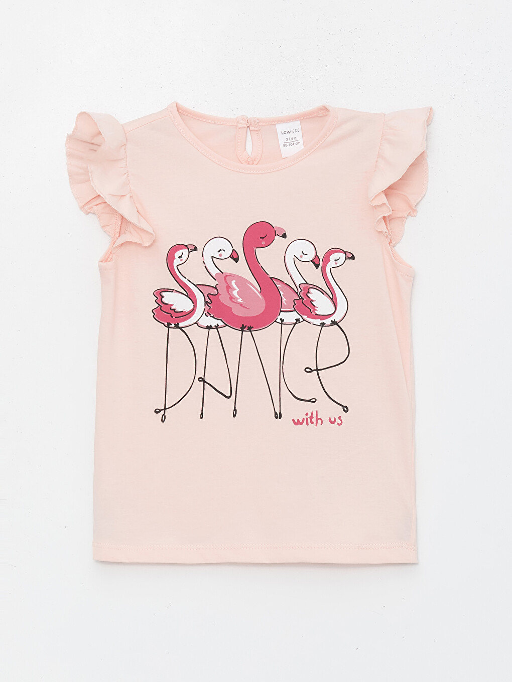 Pembe Bisiklet Yaka Baskılı Kısa Kollu Kız Bebek Tişört