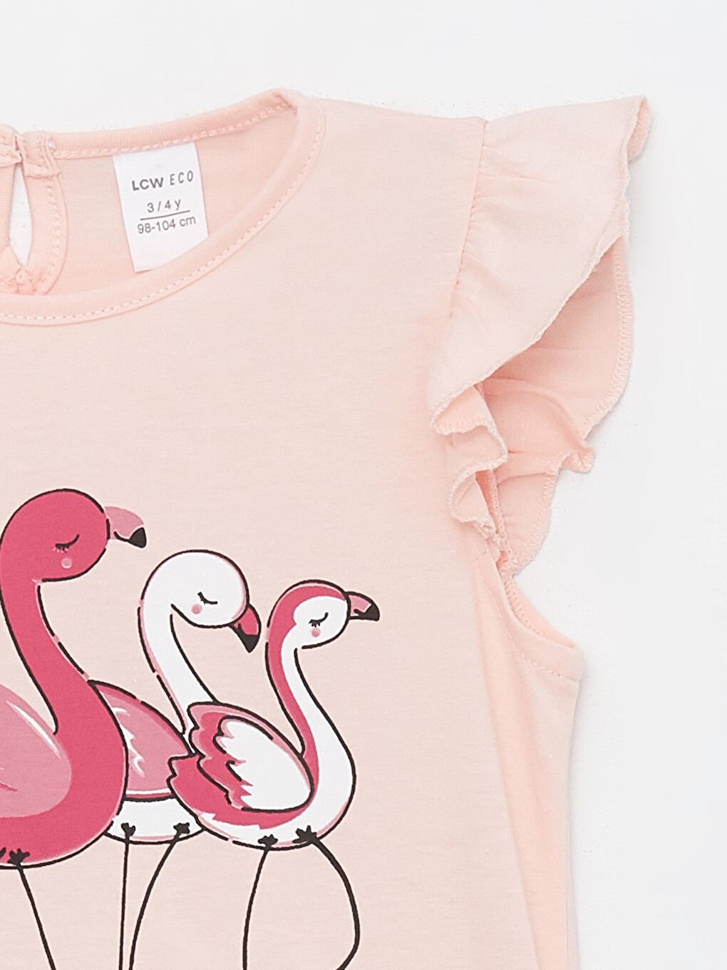 Pembe Bisiklet Yaka Baskılı Kısa Kollu Kız Bebek Tişört-2