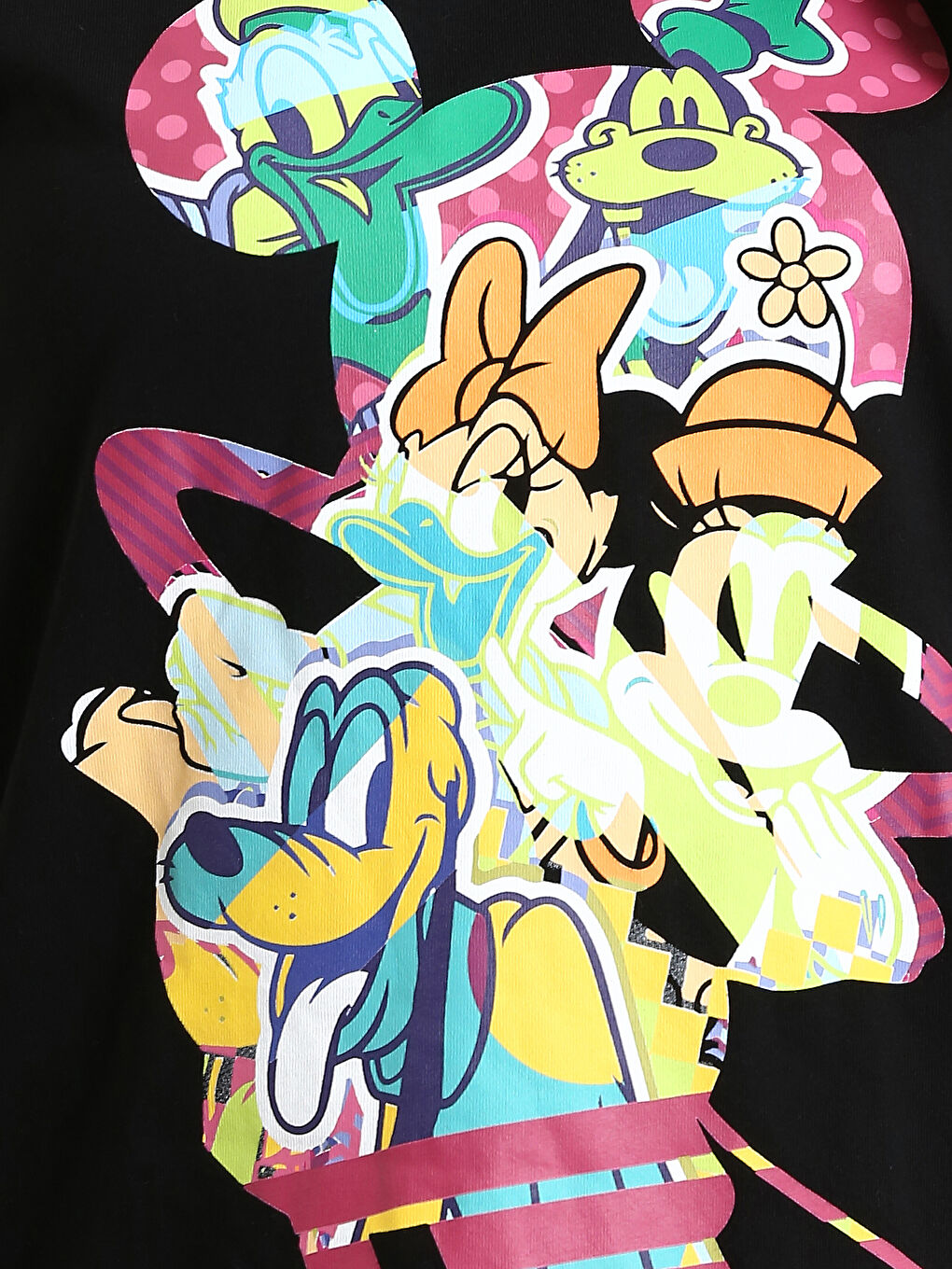 Crew Neck Mickey and Friends Printed Women's T-Shirt-4