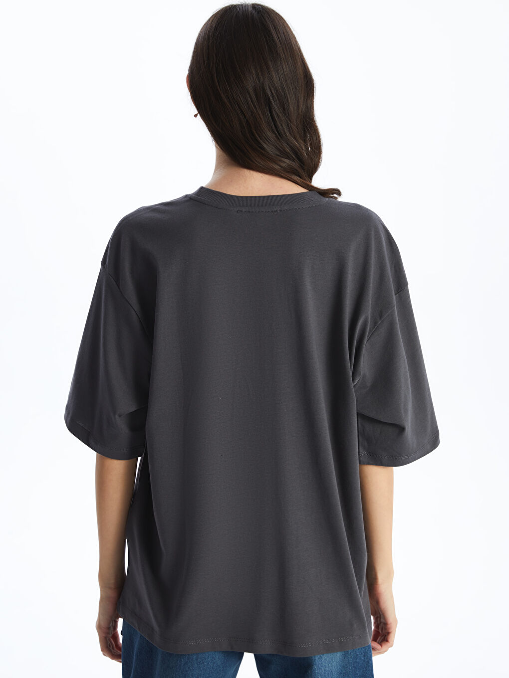 Crew Neck Barbie Printed Short Sleeve Oversize Women's T-Shirt-4