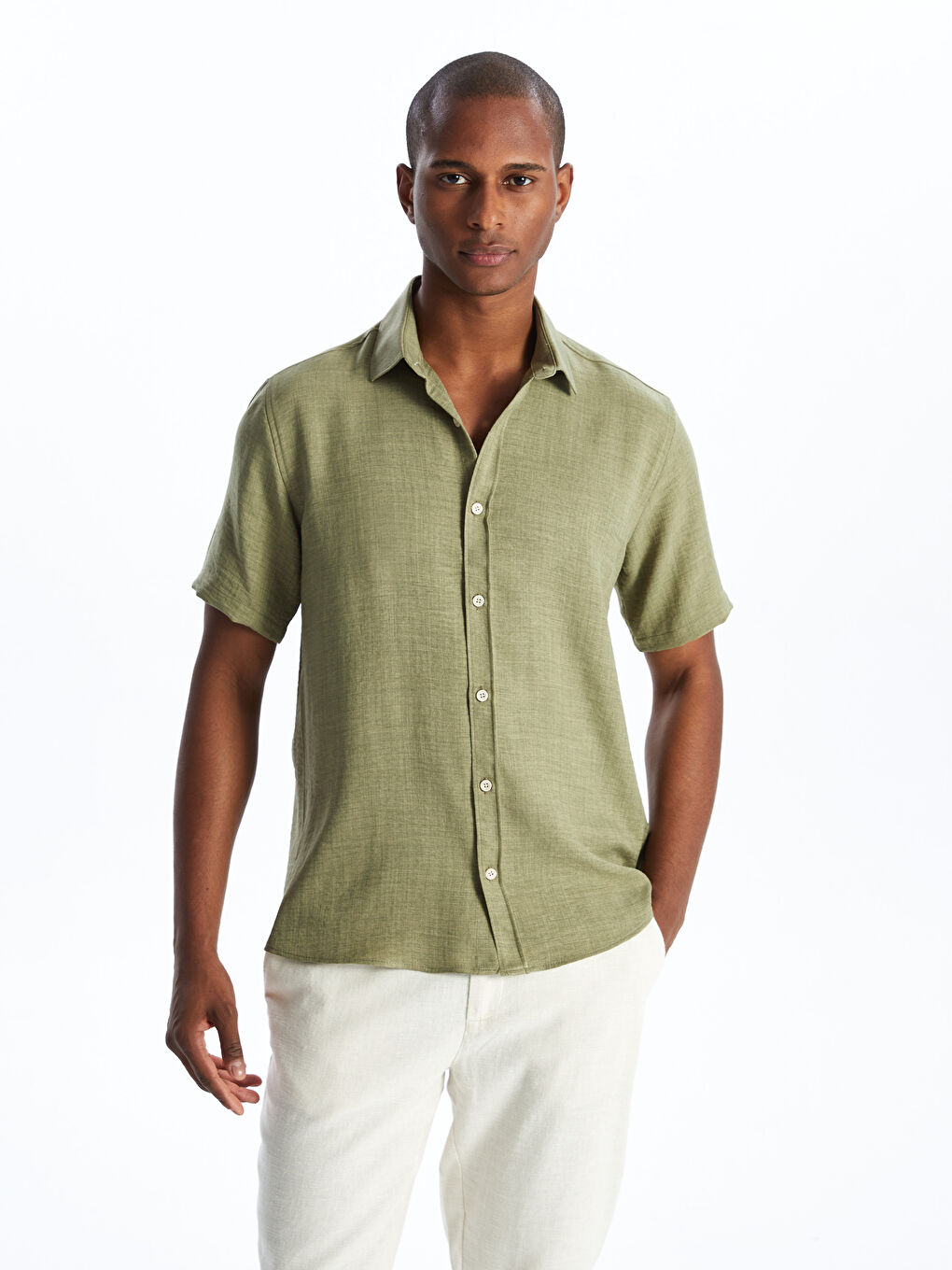 Regular Fit Short Sleeve Men's Shirt -S4DB85Z8-S3L
