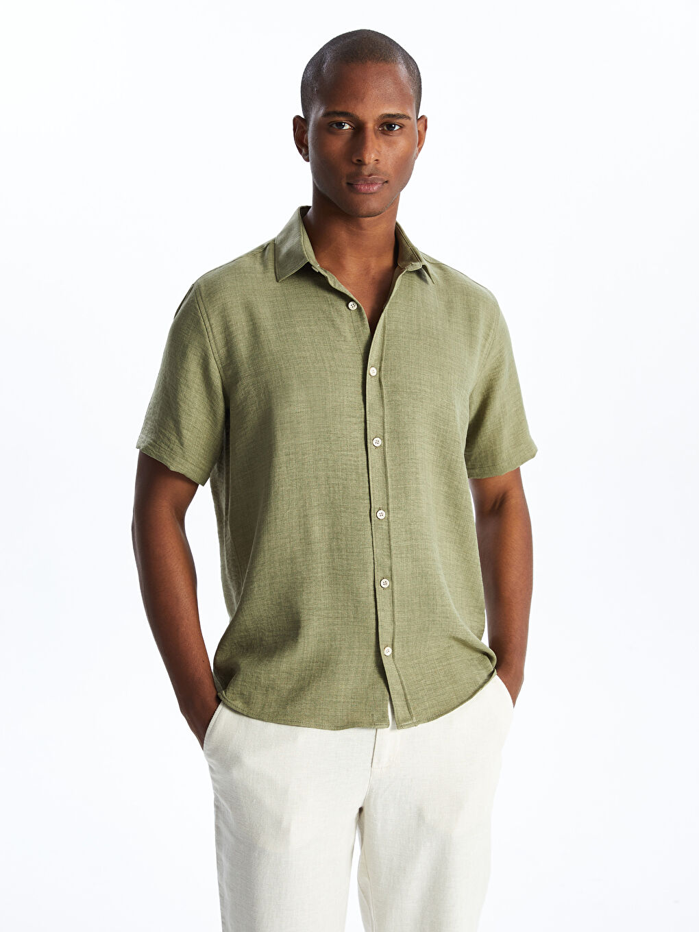 Regular Fit Short Sleeve Men's Shirt -S4DB85Z8-S3L