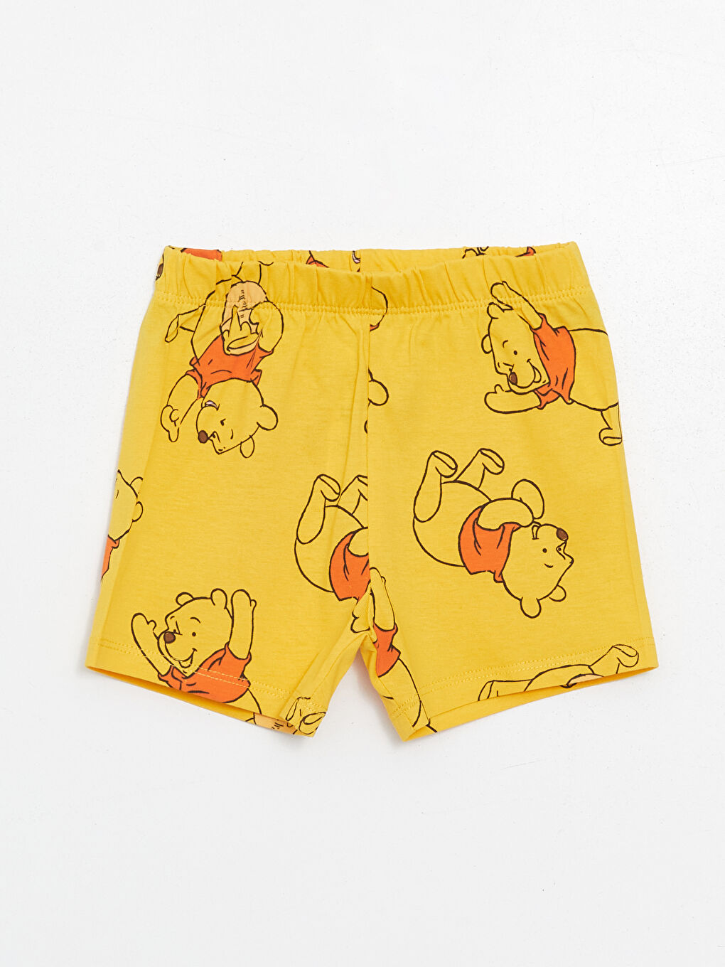 LCW baby Sarı Baskılı Polo Yaka Kısa Kollu Winnie the Pooh Baskılı Erkek Bebek Pijama Takımı - 3