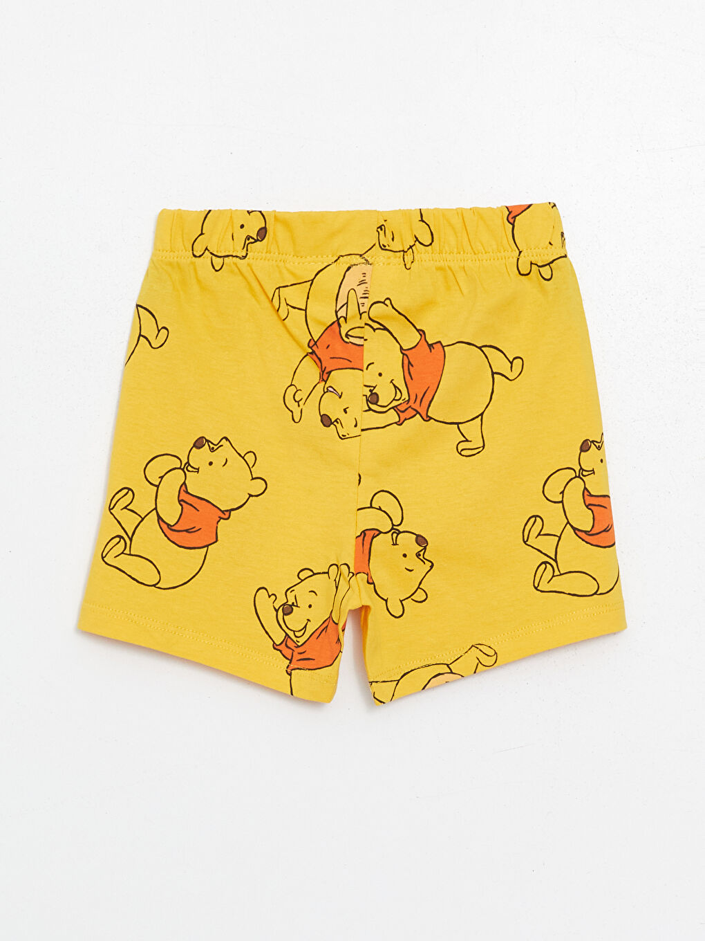 LCW baby Sarı Baskılı Polo Yaka Kısa Kollu Winnie the Pooh Baskılı Erkek Bebek Pijama Takımı - 4