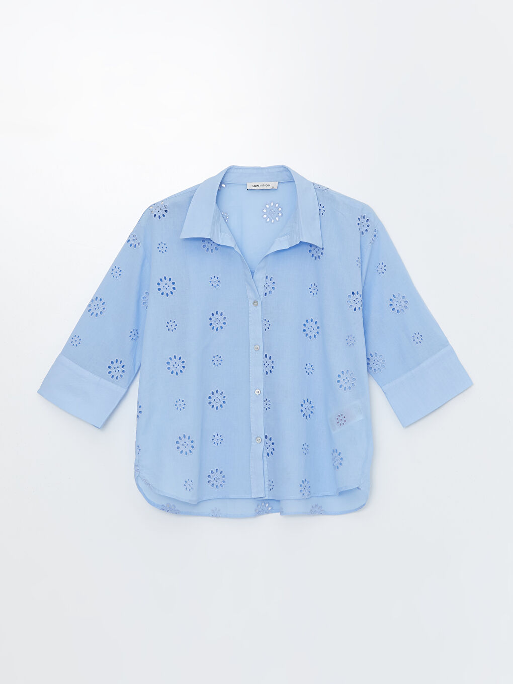 LCW Vision Self-Patterned Oversize Women's Shirt -S4DC05Z8-VG9