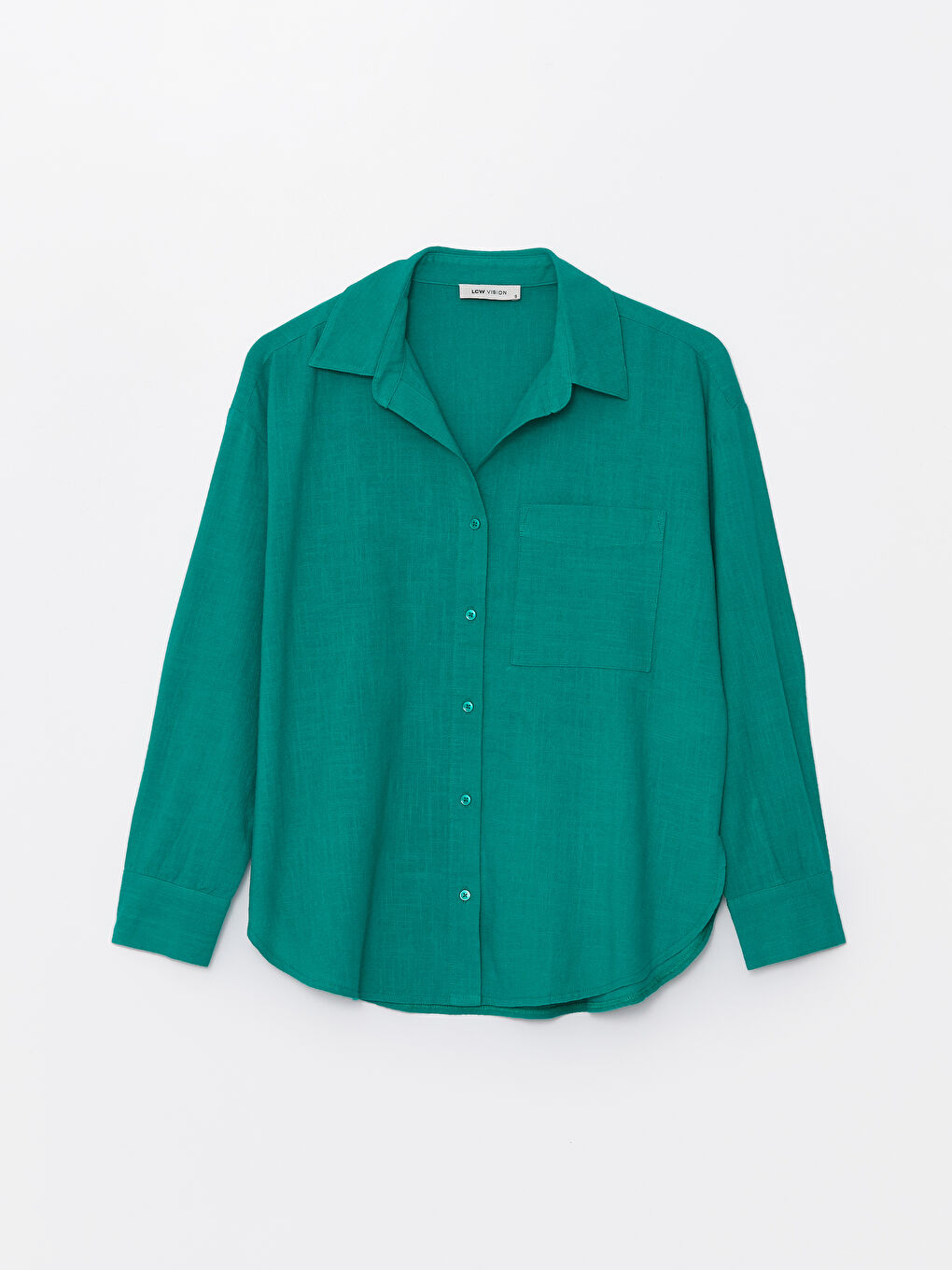 Plain Oversize Linen Blend Women's Shirt-5