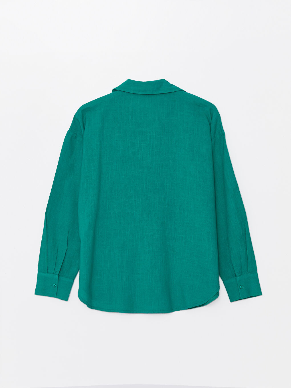 Plain Oversize Linen Blend Women's Shirt-6