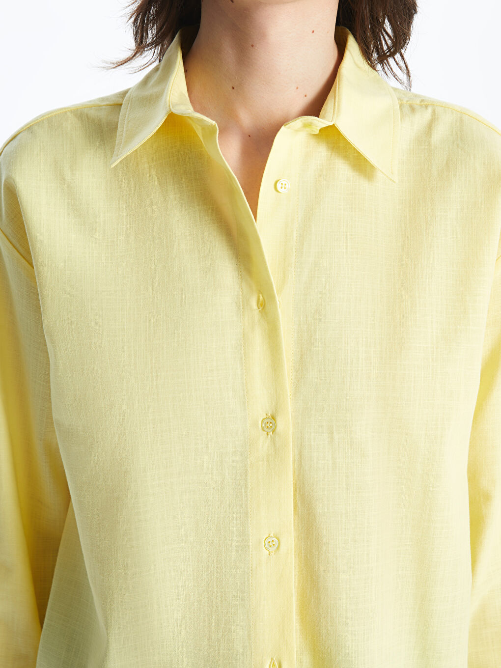 Plain Long Sleeve Oversize Women's Shirt -S4DC08Z8-QW8