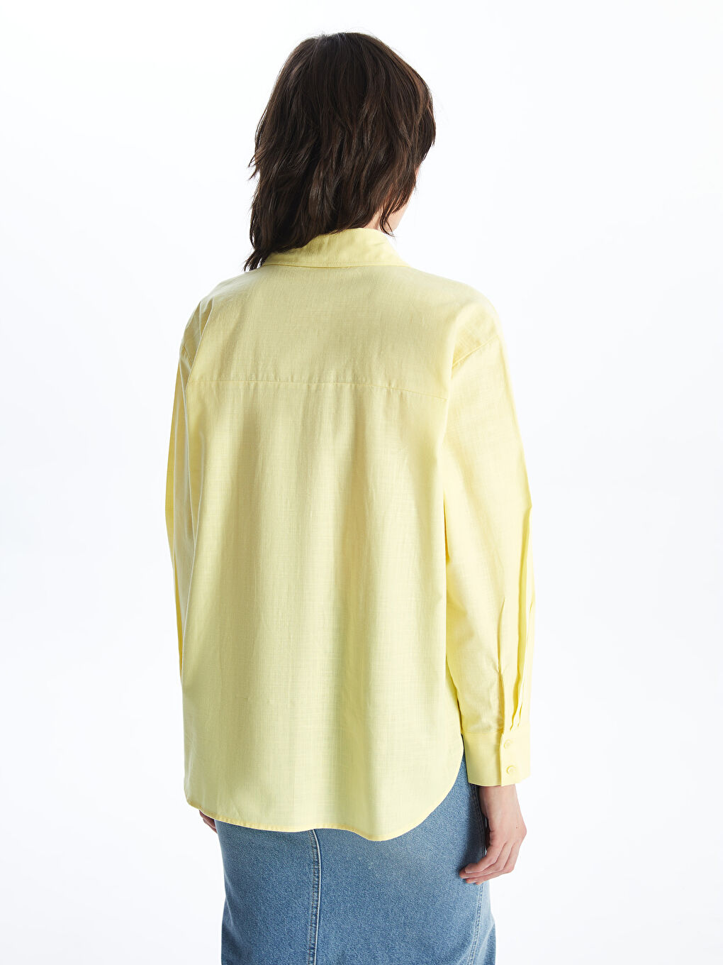 Plain Long Sleeve Oversize Women's Shirt -S4DC08Z8-QW8