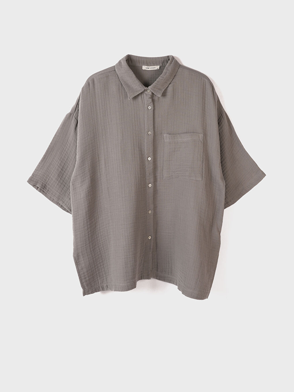 Front Button Closure Plain Pocket Detailed Short Sleeve Women's Shirt -S4DC13Z8-Y4Z
