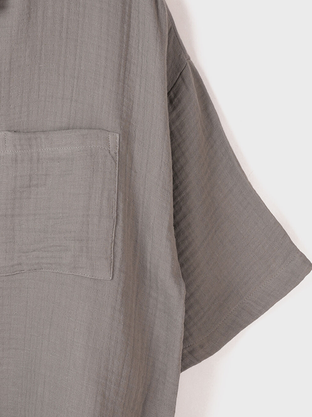 Front Button Closure Plain Pocket Detailed Short Sleeve Women's Shirt -S4DC13Z8-Y4Z