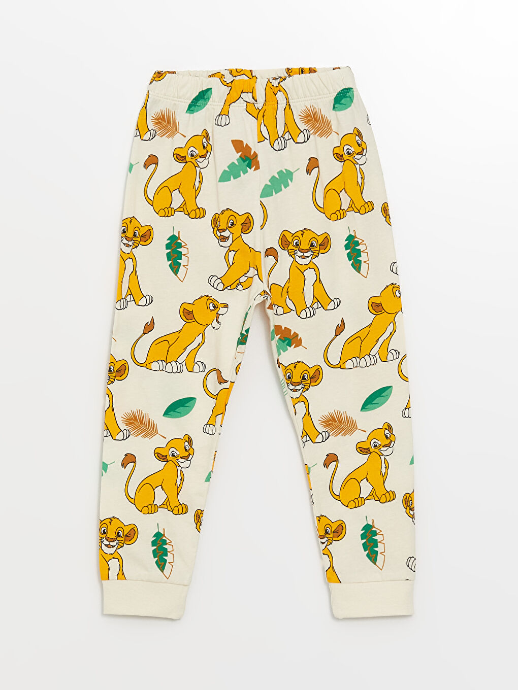 Set Pijama Bebeluși Băieți Imprimat Regele Leu, Mânecă Lungă și Guler Rotund-2