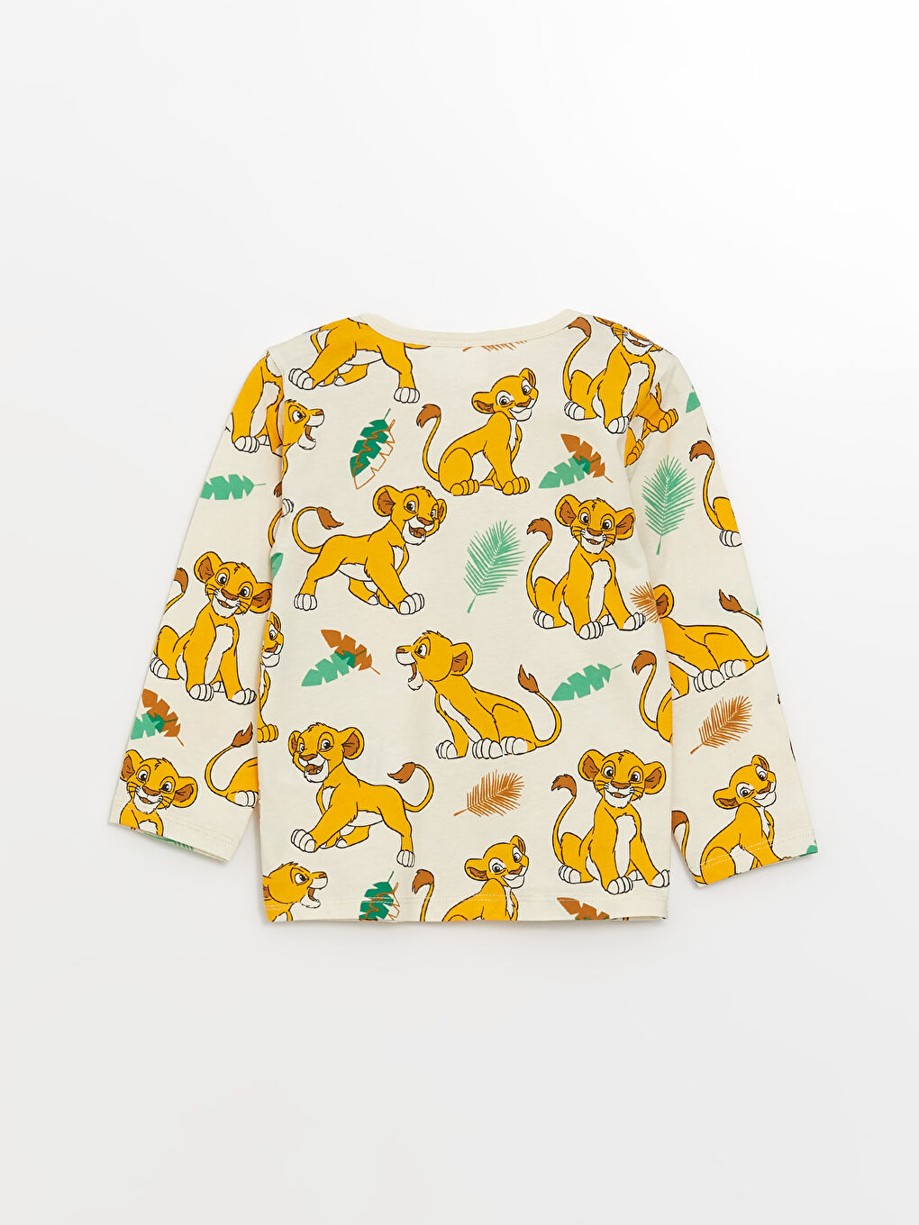 Set Pijama Bebeluși Băieți Imprimat Regele Leu, Mânecă Lungă și Guler Rotund-3