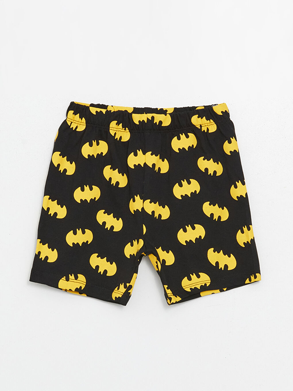 LCW baby Yeni Siyah Bisiklet Yaka Kısa Kollu Batman Baskılı Erkek Bebek Şortlu Pijama Takımı - 3