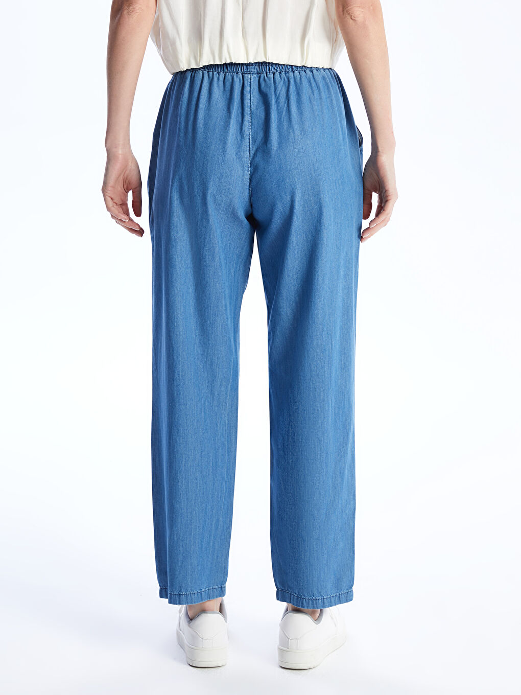 LC Waikiki Elastic Waist Wide Leg Women's Jeans -S4DC89Z8-563