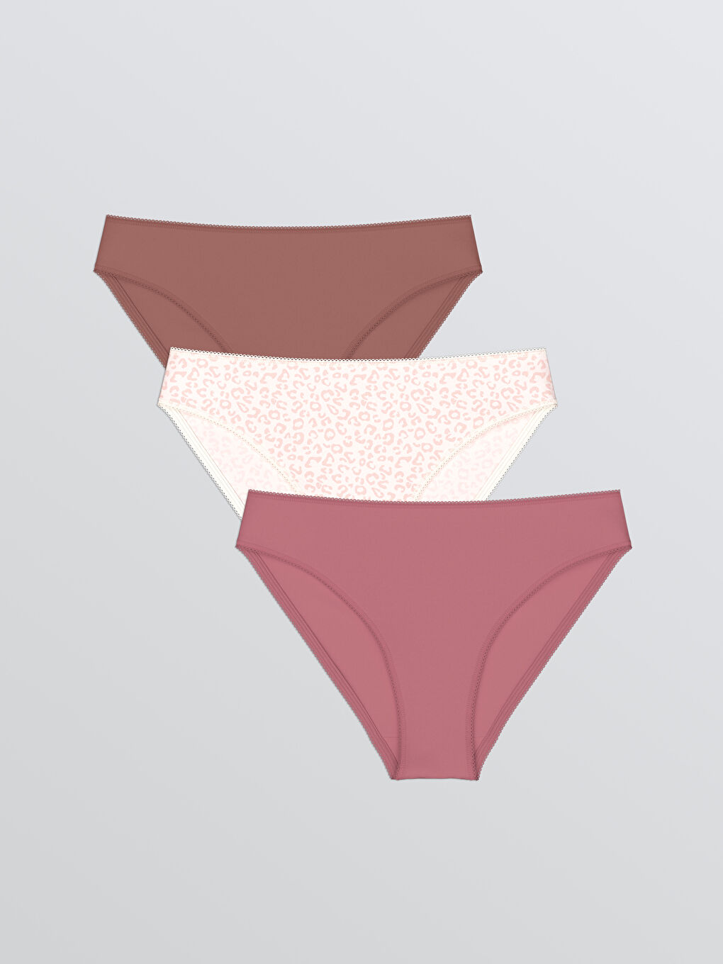 Pembe Desenli Bikini Külot 3'lü Paket