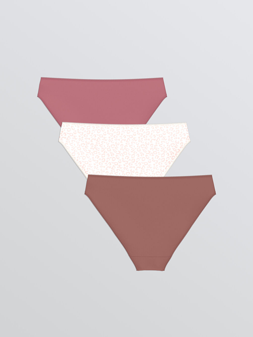 Pembe Desenli Bikini Külot 3'lü Paket-1