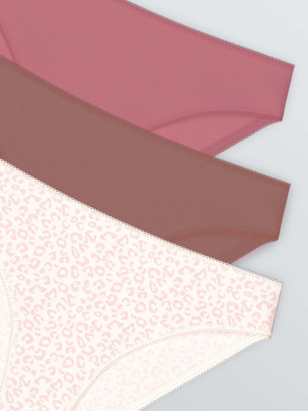 Pembe Desenli Bikini Külot 3'lü Paket-2