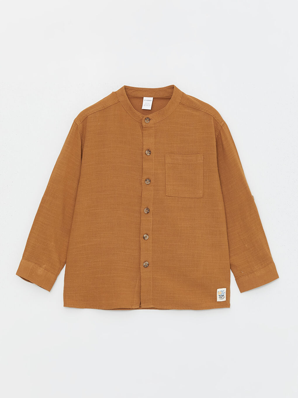 Grandad Collar Long Sleeve Basic Baby Boys' Shirt -S4DD33Z1-GTN
