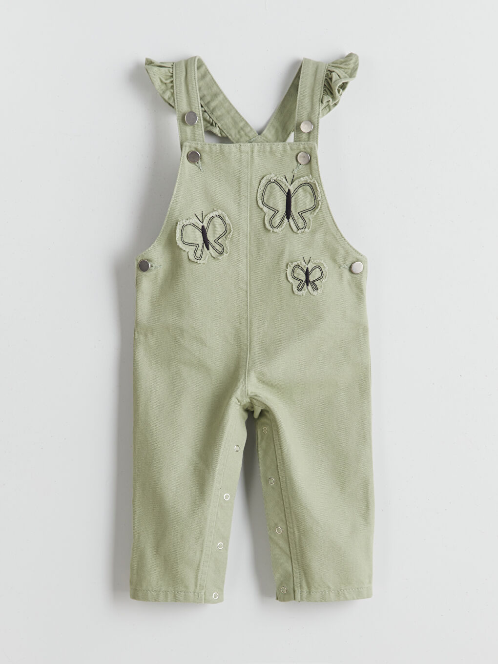 Yeşil Kare Yaka Kız Çocuk Salopet