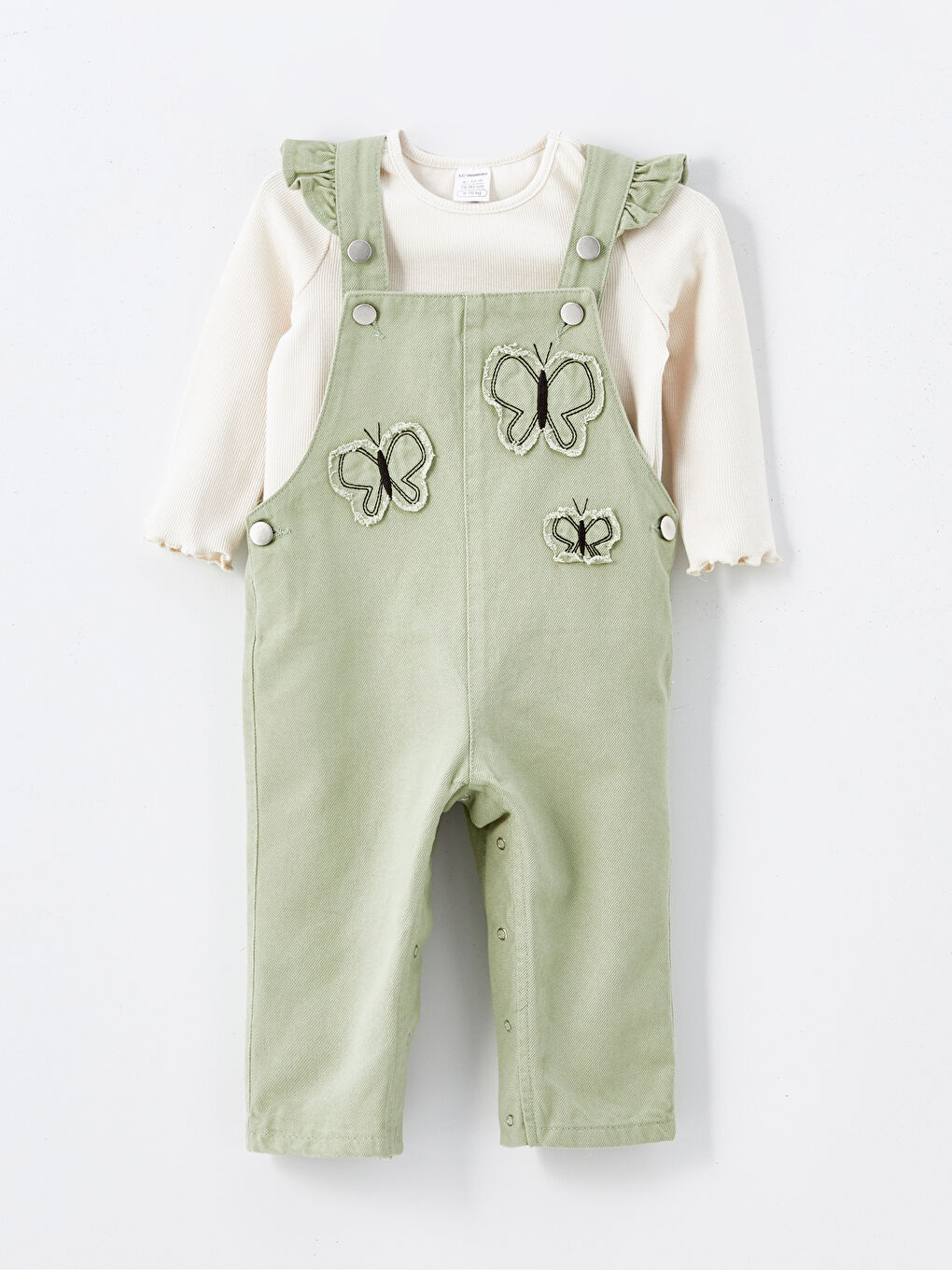 Crew Neck Long Sleeve Baby Girl Blouse and Salopet Set of 2 -S4DD37Z1-FF7