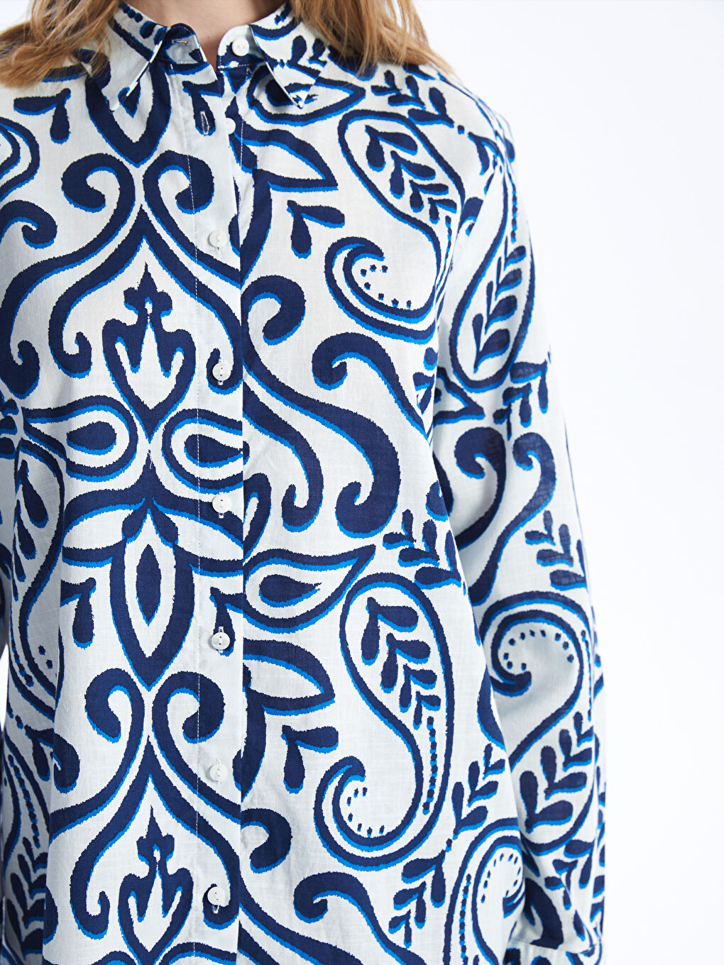 Patterned Long Sleeve Women's Shirt Tunic -S4DD80Z8-LQQ