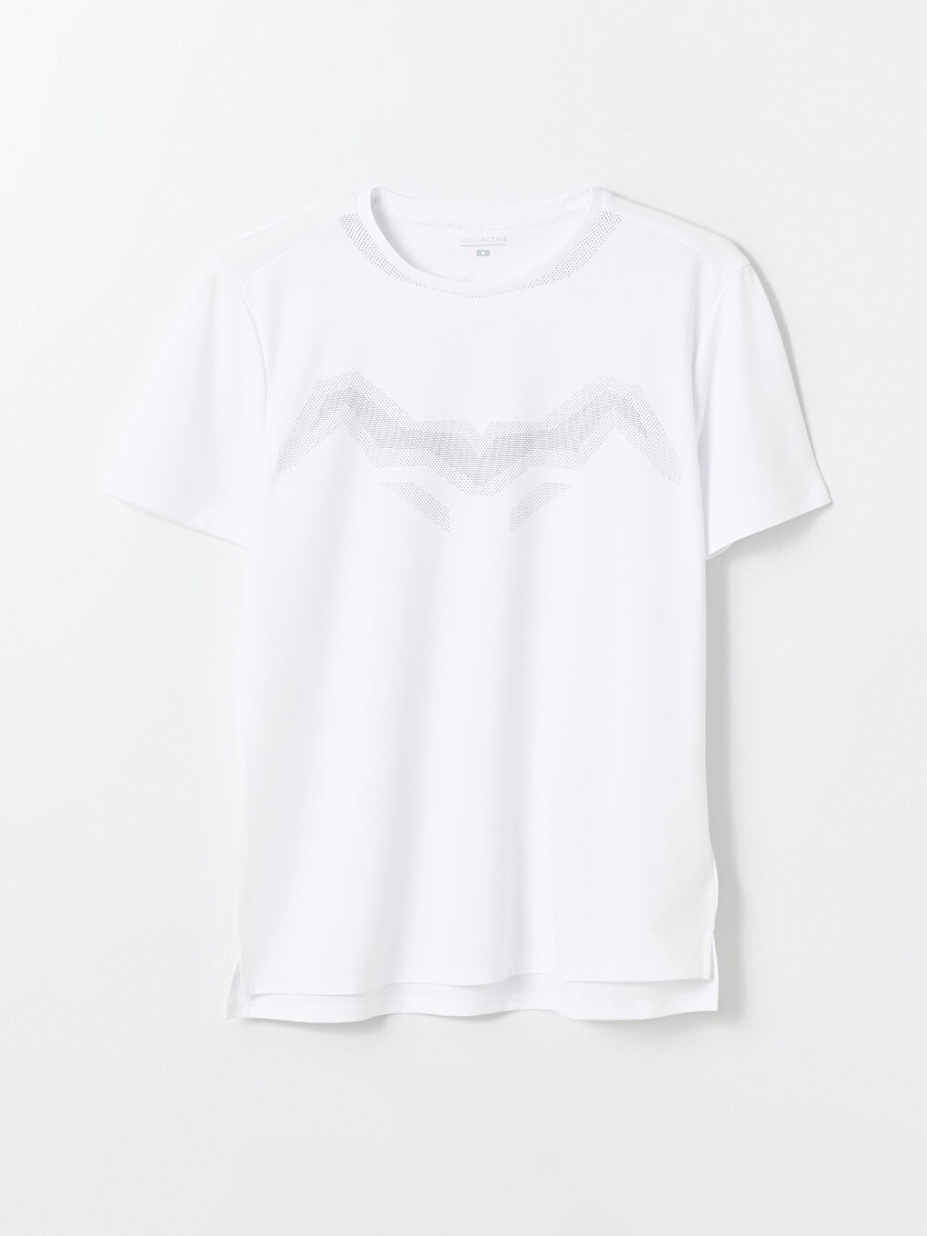Beyaz DRY-TECH Bisiklet Yaka Kısa Kollu Erkek Tişört-5
