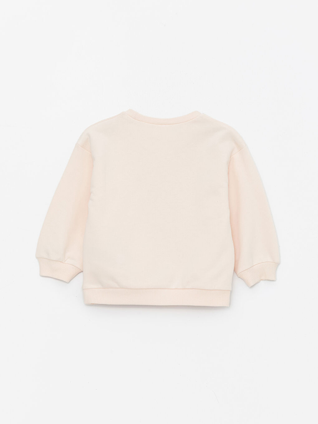 Pembe Bisiklet Yaka Çiçekli Desenli Kız Bebek Sweatshirt-5