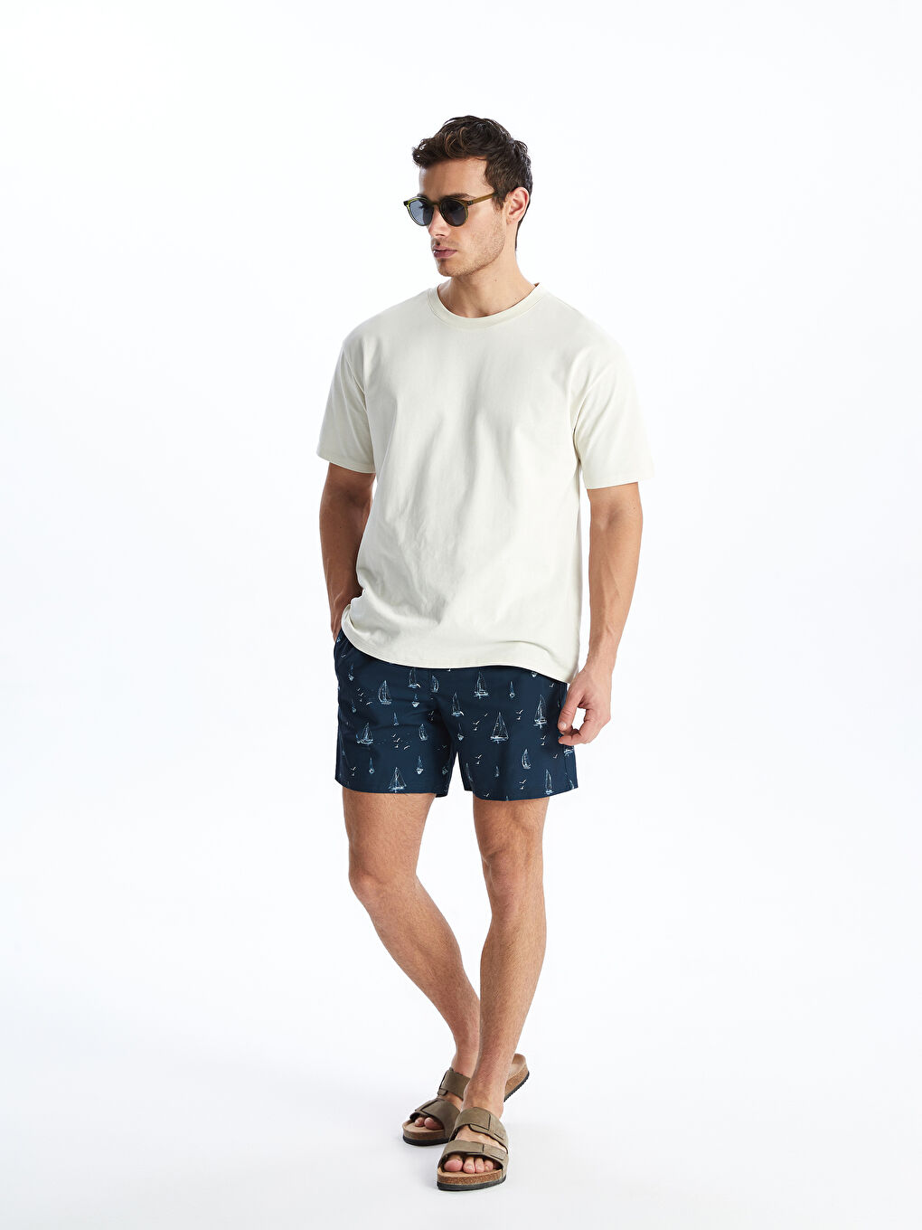 Short Patterned Men's Swimming Shorts -S4DE57Z8-LSJ